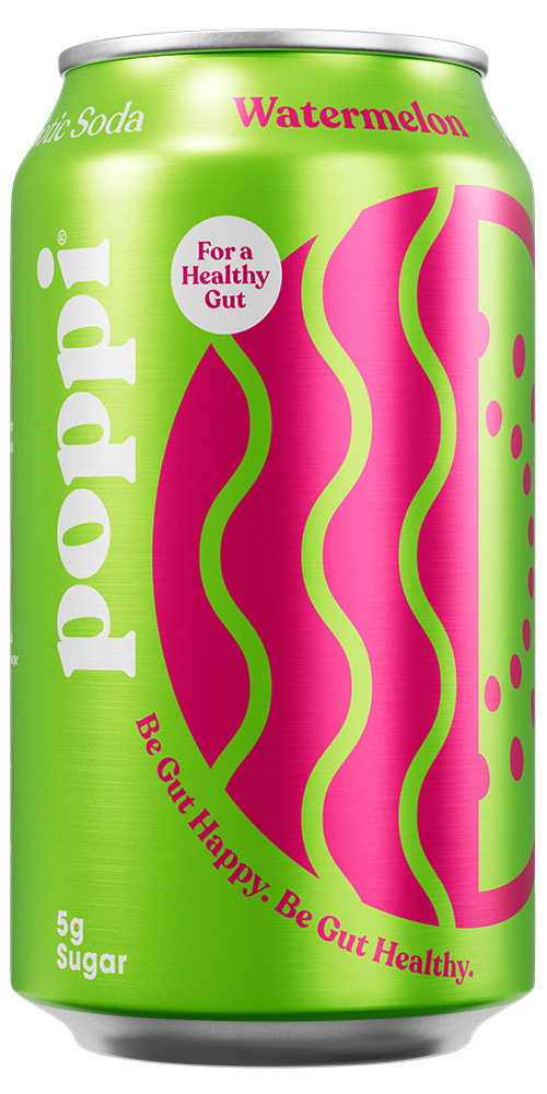 Poppi Prebiotic Soda, Watermelon, 12 oz (Pack of 12)