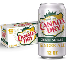 Load image into Gallery viewer, Canada Dry Ginger Ale ZERO SUGAR Soda 12oz Cans (Pack of 24)

