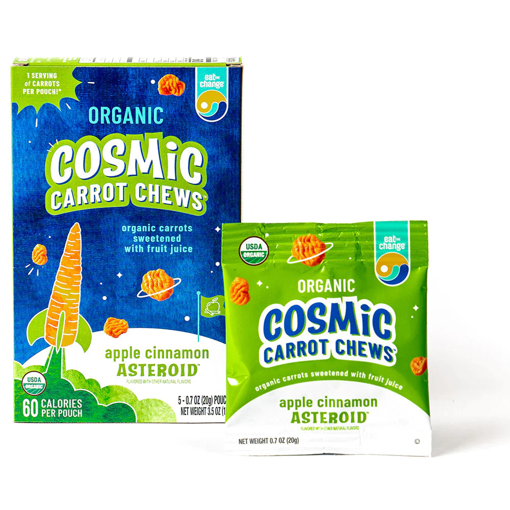 Eat the Change Organic Cosmic Carrot Chews, Apple Cinnamon, 5 - 0.7oz Pouches (Pack of 10)