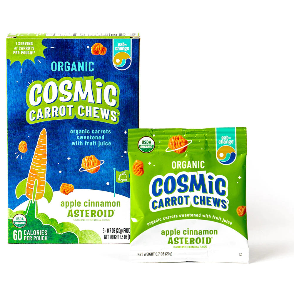 Eat the Change Organic Cosmic Carrot Chews, Apple Cinnamon, 5 - 0.7oz Pouches (Pack of 3)