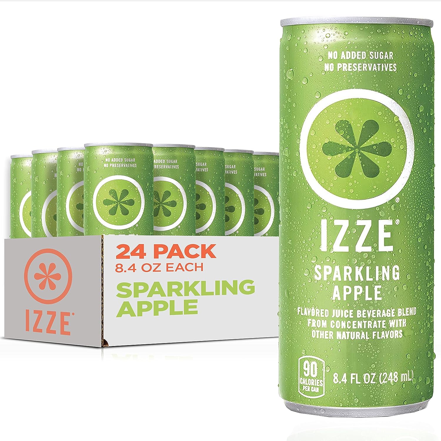 Izze Sparkling Juice, Apple, 8.4 Fl Oz (Pack of 24) Oasis Snacks