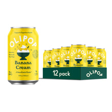 Load image into Gallery viewer, Olipop Sparkling Tonic Prebiotic Drink, Banana Cream, 12oz (Pack of 12)
