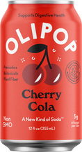 Load image into Gallery viewer, Olipop Sparkling Tonic Prebiotic Drink, Cherry Cola, 12oz (Pack of 12)
