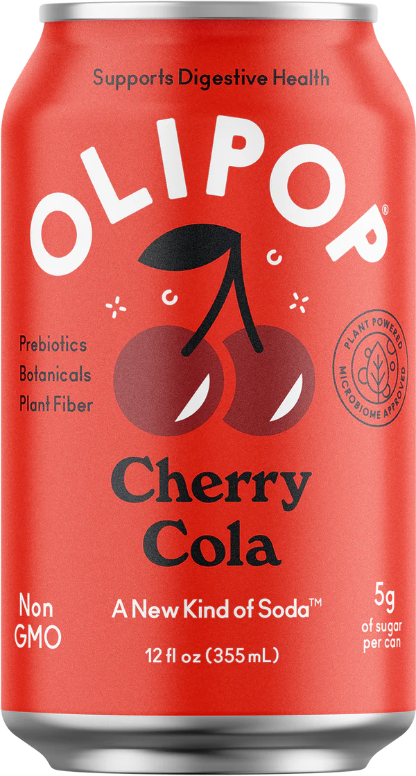 Olipop Sparkling Tonic Prebiotic Drink, Cherry Cola, 12oz (Pack of 12)