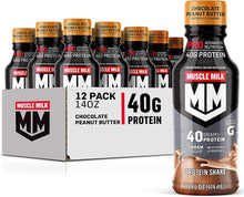 Load image into Gallery viewer, Muscle Milk PRO Series 40g Protein Shake, Chocolate Peanut Butter, 14oz (Pack of 12)
