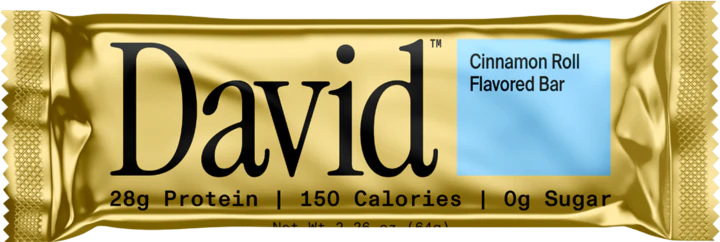 David Protein Bar, Cinnamon Roll, 2.05oz