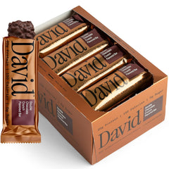 David Bronze Protein Bar, Double Chocolate Crunch, 2.05oz (Pack of 12)