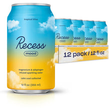 Load image into Gallery viewer, Recess Mood Magnesium Supplement Sparkling Water, Tropical Bliss, 12oz (Pack of 12)
