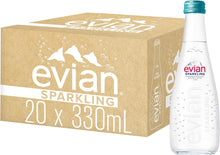 Load image into Gallery viewer, Evian Natural Sparkling Carbonated Water, 11.1 Fl Oz Glass Bottles (Pack of 20)
