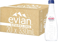 Load image into Gallery viewer, Evian Natural Sparkling Carbonated Water, 11.1 Fl Oz Glass Bottles (Pack of 20)
