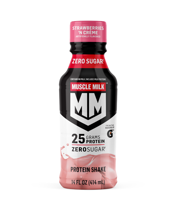 Muscle Milk 25g Protein Shake, Strawberries N Creme, 14oz (Pack of 12)