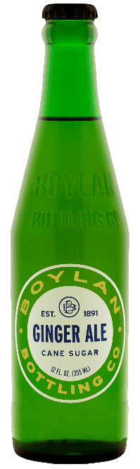 Boylan Pure Cane Sugar Soda Pop, Ginger Ale, 12 oz Glass Bottles (Pack of 12) - Oasis Snacks
