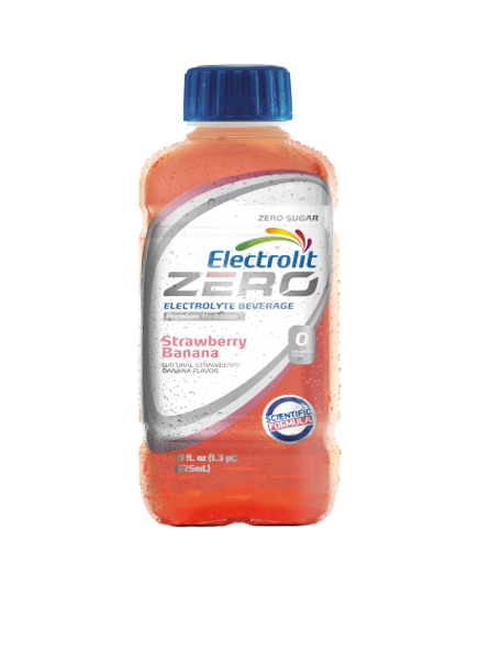 Electrolit ZERO Electrolyte Hydration Beverage, Strawberry Banana, 21oz (Pack of 12)