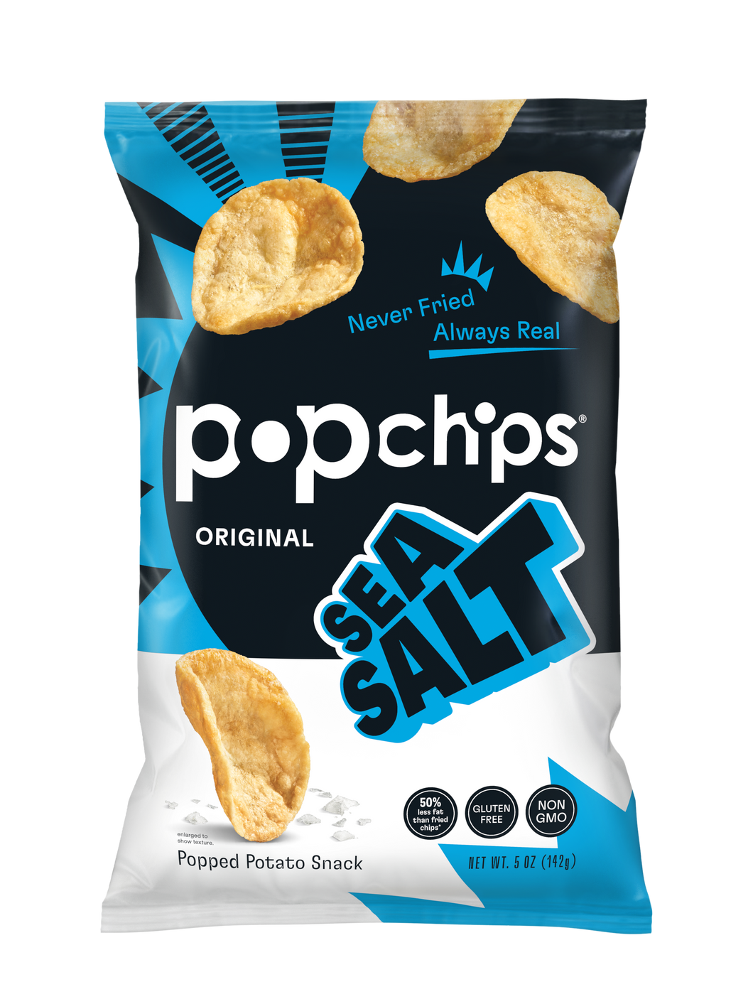Popchips Popped Potato Chips, Sea Salt, 5oz (Pack of 12)
