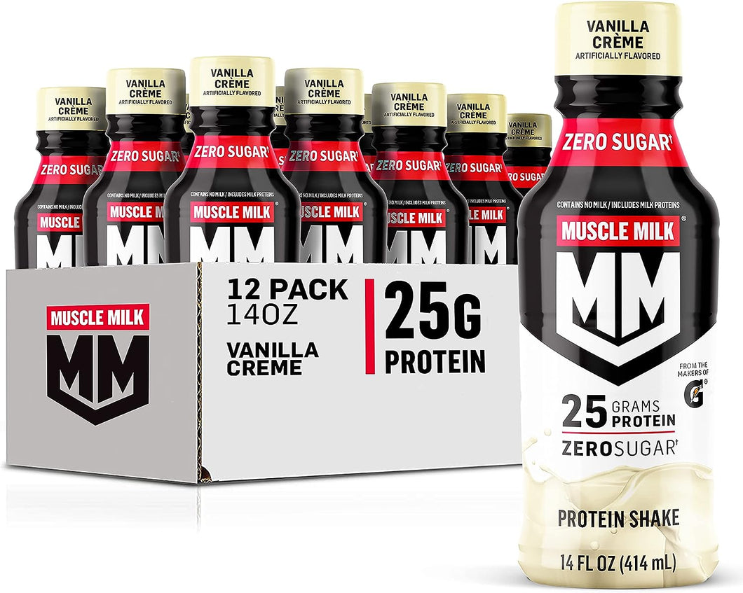 Muscle Milk 25g Protein Shake, Vanilla Creme, 14oz (Pack of 12)