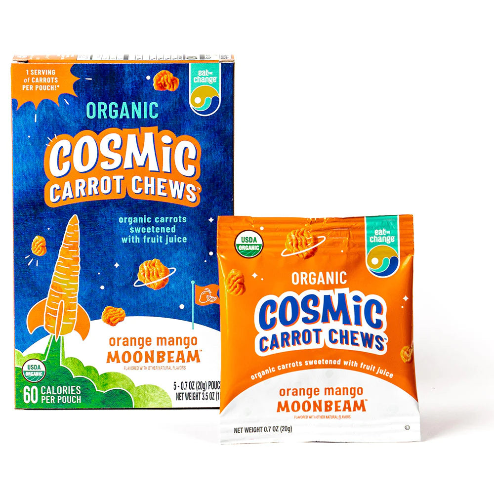 Eat the Change Organic Cosmic Carrot Chews, Orange Mango Moonbeam, 5 - 0.7oz Pouches (Pack of 3)