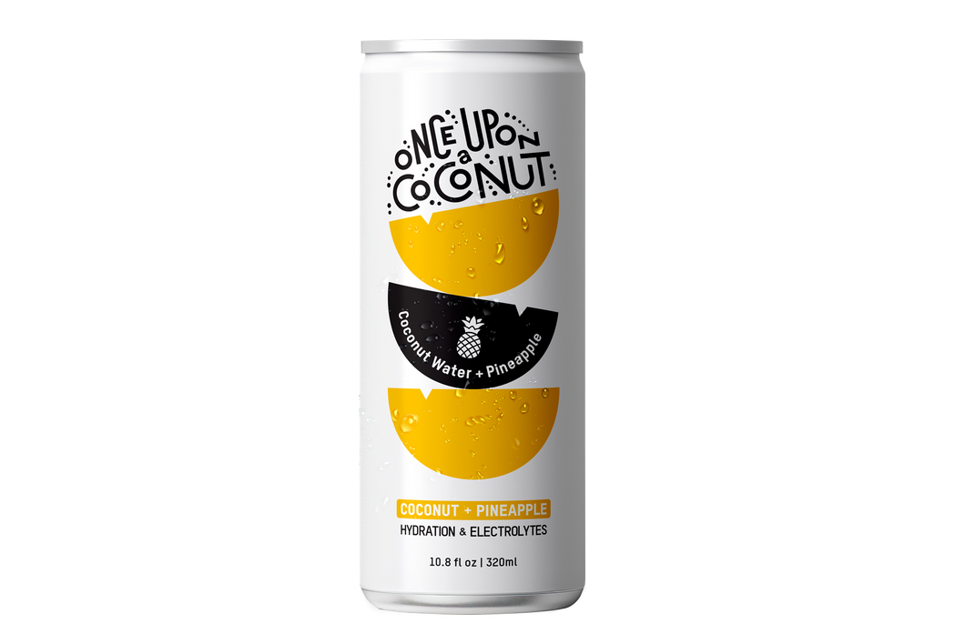Once Upon a Coconut 100% Pure Coconut Water, Pineapple, 10.8oz (Pack of 12)