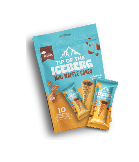 Culinary Treats Tip of the Iceberg Mini Waffle Cones, Salted Caramel, 3.52oz - Multi-Pack