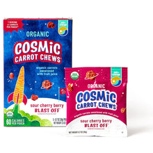 Load image into Gallery viewer, Eat the Change Organic Cosmic Carrot Chews, Sour Cherry Berry, 5 - 0.7oz Pouches (Pack of 10)
