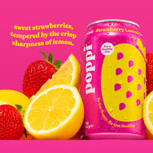 Load image into Gallery viewer, Poppi Prebiotic Soda, Strawberry Lemon, 12 oz (Pack of 12)
