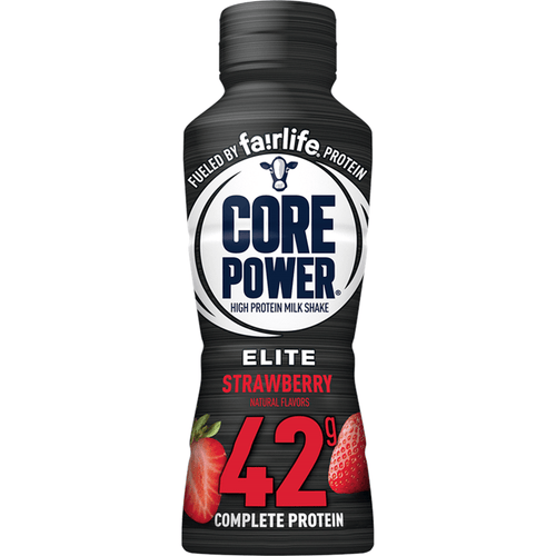 Core Power Elite High Protein, 42g Protein, Milk Shake, Strawberry, 14 oz (Pack of 12) - Oasis Snacks