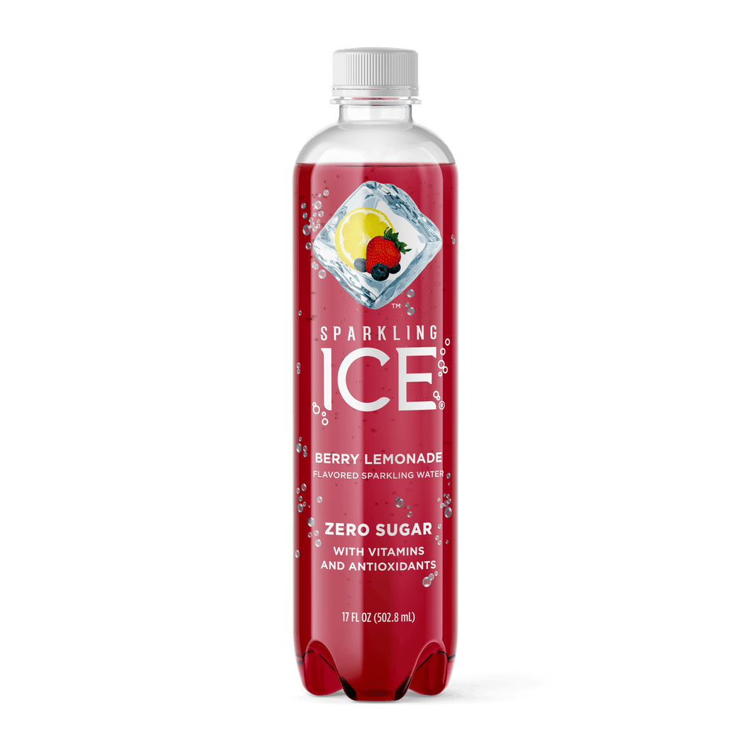 Sparkling Ice Naturally Flavored Sparkling Water, Berry Lemonade, 17 oz (Pack of 12) - Oasis Snacks