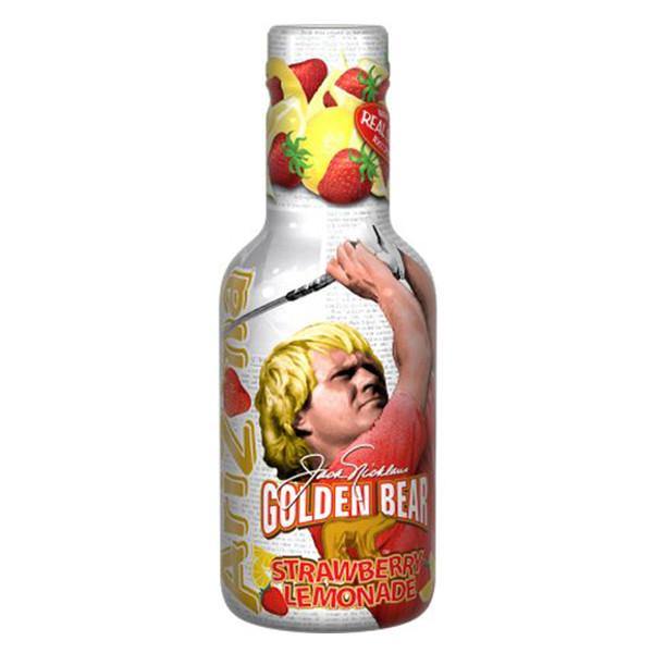 AriZona Golden Bear Strawberry Lemonade 16.9 oz Plastic Bottles (Pack of 20) - Oasis Snacks