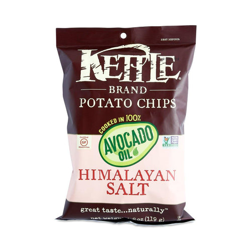 Kettle Brand Potato Chips, 100% Avocado Oil, Himalayan Salt, 4.2 Ounce (Pack of 15) - Oasis Snacks