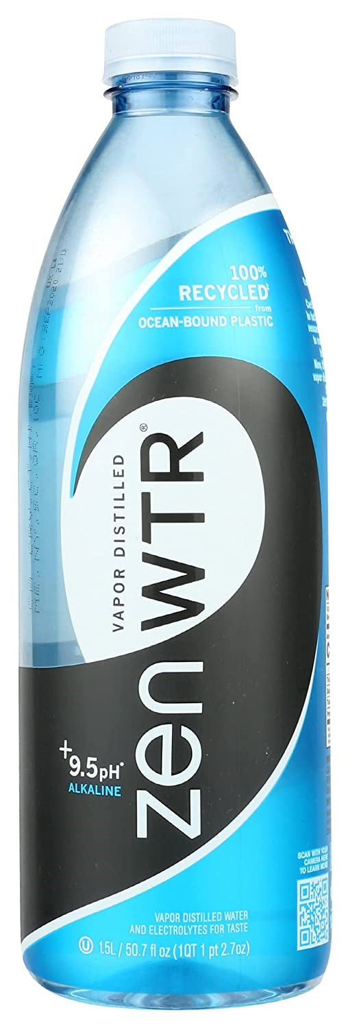 Zenwtr Vapor Distilled Alkaline Water, 1.5 Liter (Pack of 12)