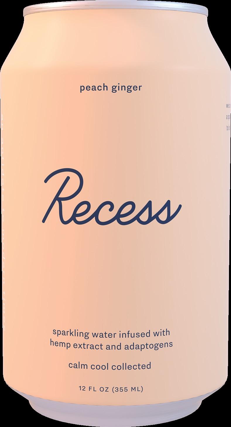 Recess Sparkling Drink, Peach Ginger, 12oz (Pack of 12) - Oasis Snacks