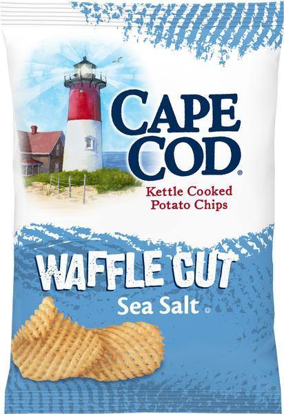 Cape Cod Kettle Potato Chips, Sea Salt Waffle Cut, 2.5 Ounce (Pack of 24) - Oasis Snacks