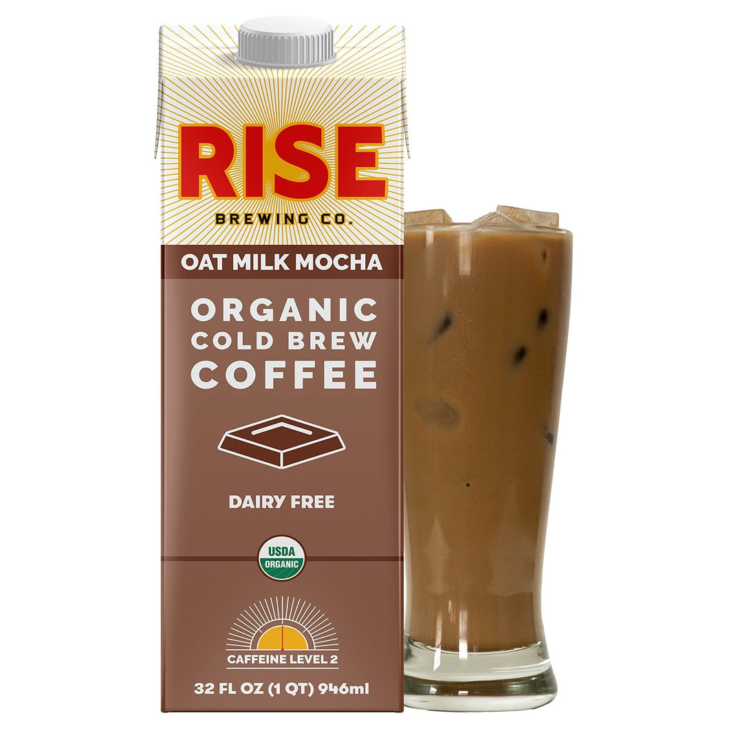 RISE Brewing Co. Cold Brew Coffee, Oat Milk Mocha, 32oz (Pack of 6)