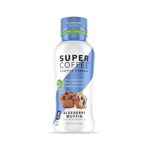 KITU Super Coffee Blueberry Muffin, 10g Plant Protein, 12 oz (Pack of 12) - Oasis Snacks