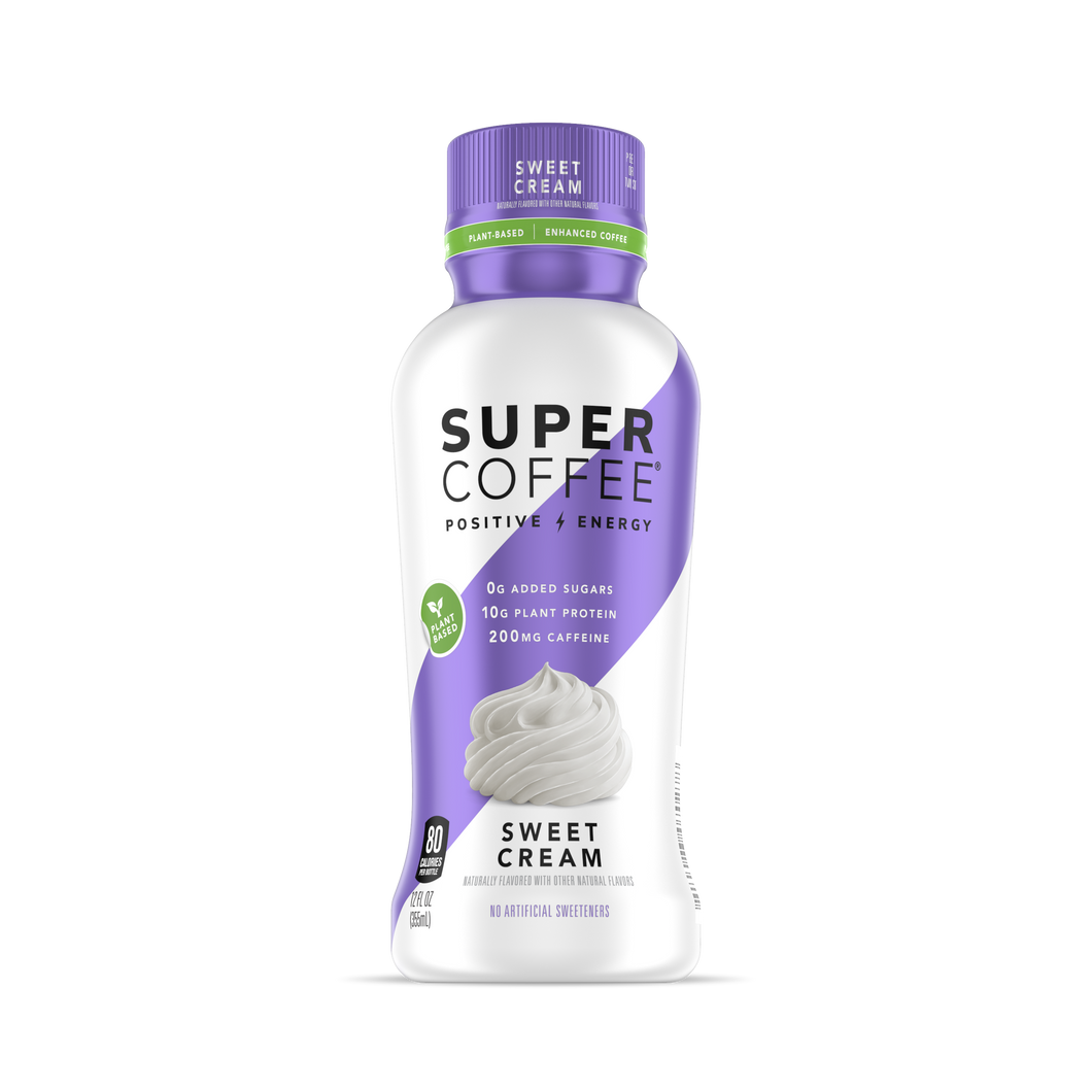 KITU Super Coffee Sweet Cream, 10g Plant Protein, 12 oz (Pack of 12)