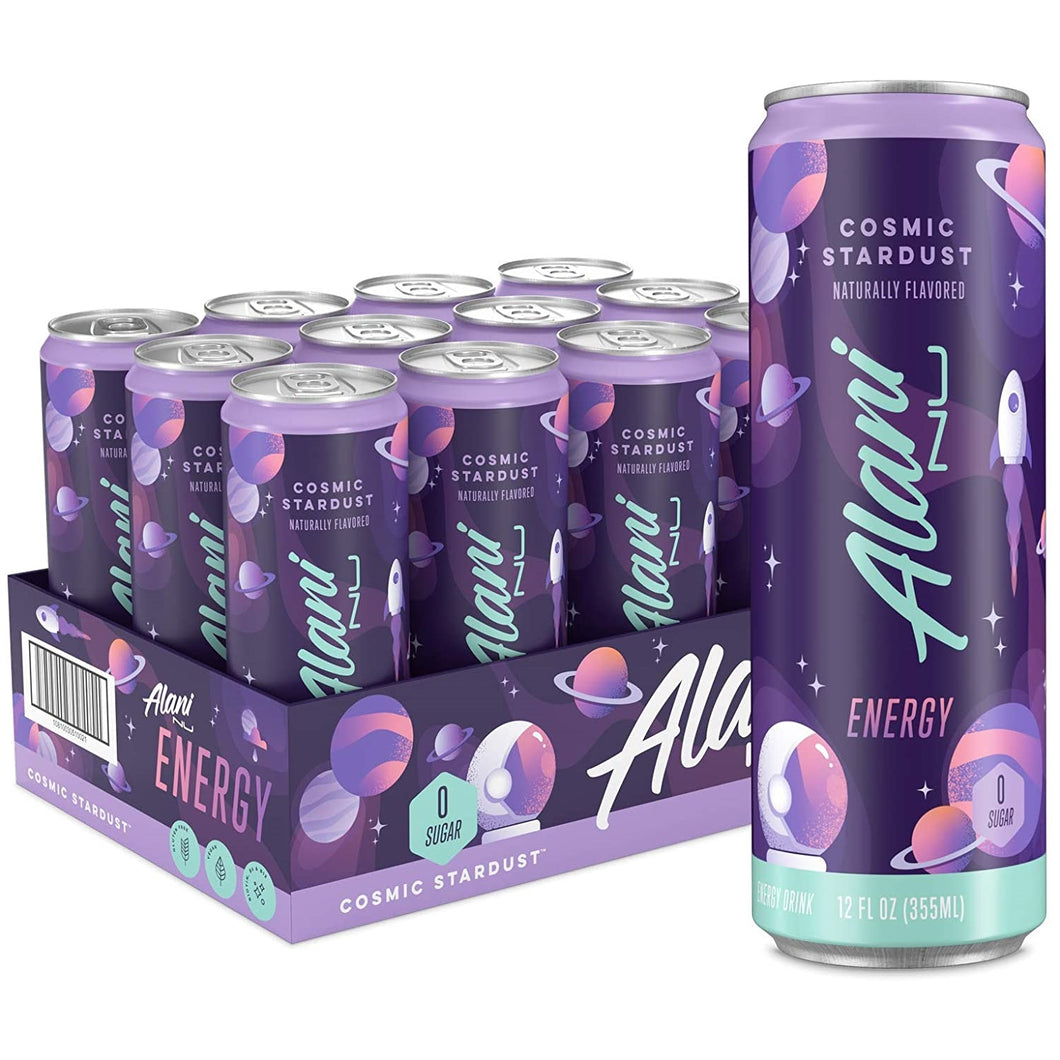 Alani Nu Sugar-Free Energy Drink, Cosmic Stardust, 12oz (Pack of 12)