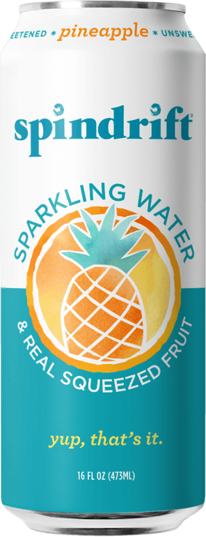 Spindrift Pineapple Sparkling Water 16 oz Cans (Pack of 12) - Oasis Snacks