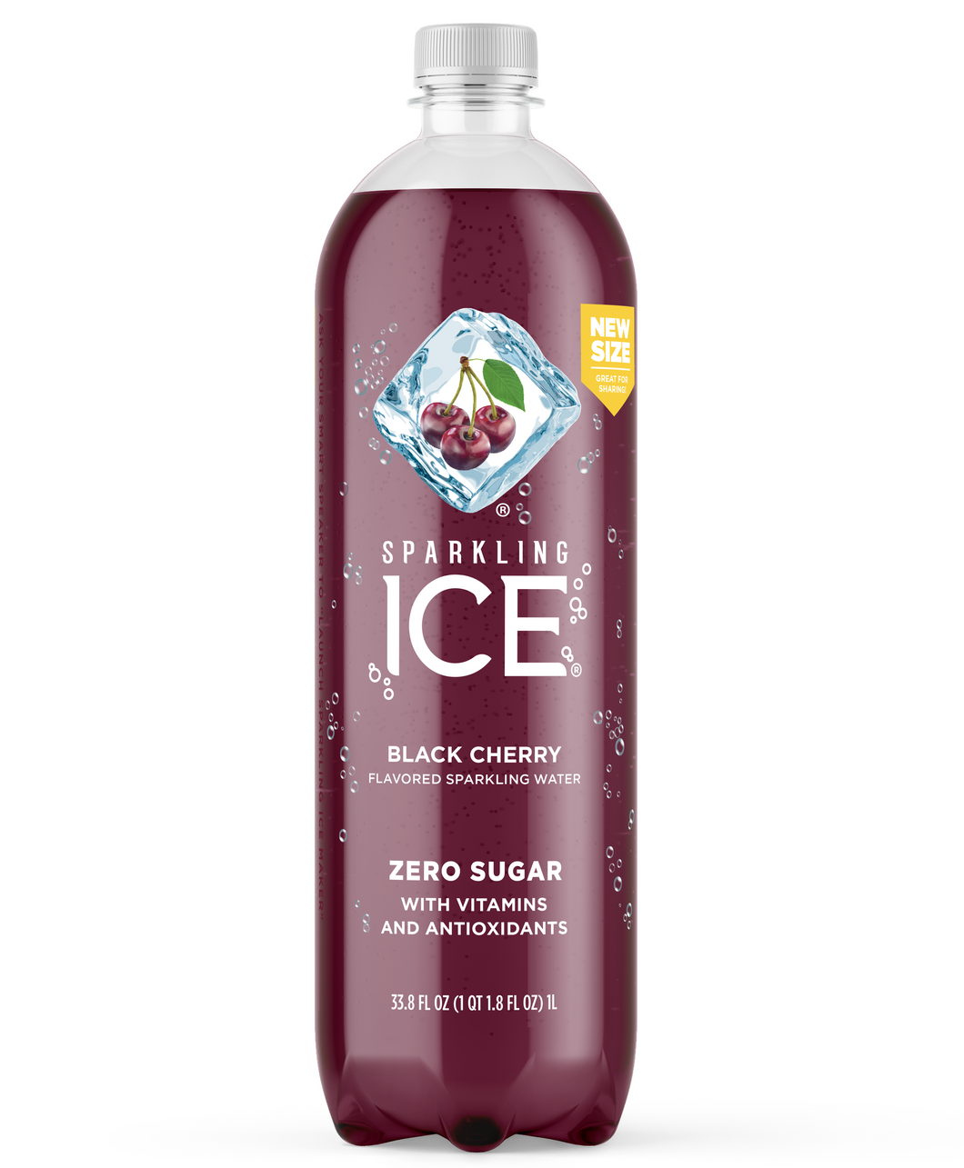 Sparkling Ice Flavored Sparkling Water, Black Cherry, 1 Liter (Pack of 12)