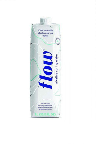 Flow Alkaline Spring Water in eco-Friendly 1 Liter Packaging - Pack of 6 - Oasis Snacks