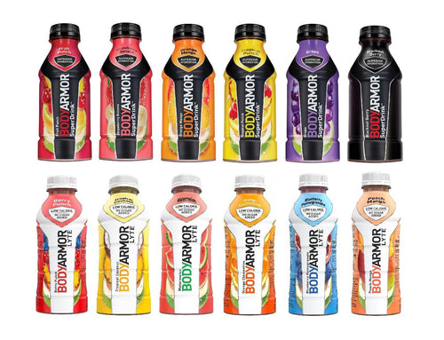 Bodyarmor Electrolyte Superdrink, Regular and LYTE 12 Flavor Variety Pack, 16 oz (Pack of 12) - Oasis Snacks