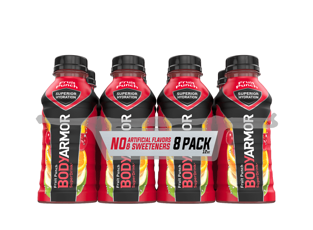 Bodyarmor Electrolyte Sports Superdrink, Fruit Punch, 12 Ounce Bottles (Pack of 8) - Oasis Snacks