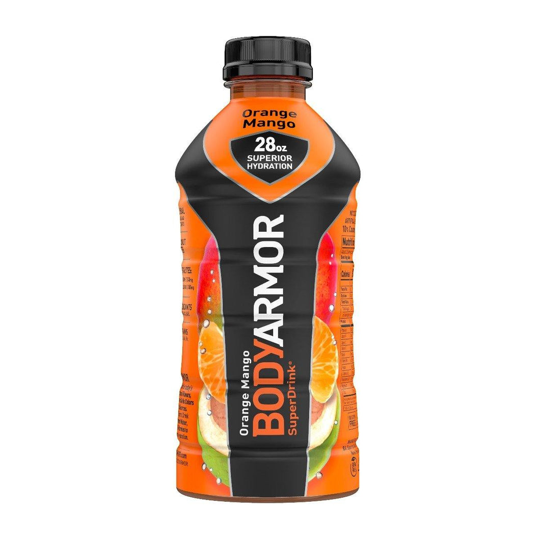 BodyArmor Electrolyte SuperDrink, Orange Mango, 28 Oz (Pack of 12) - Oasis Snacks