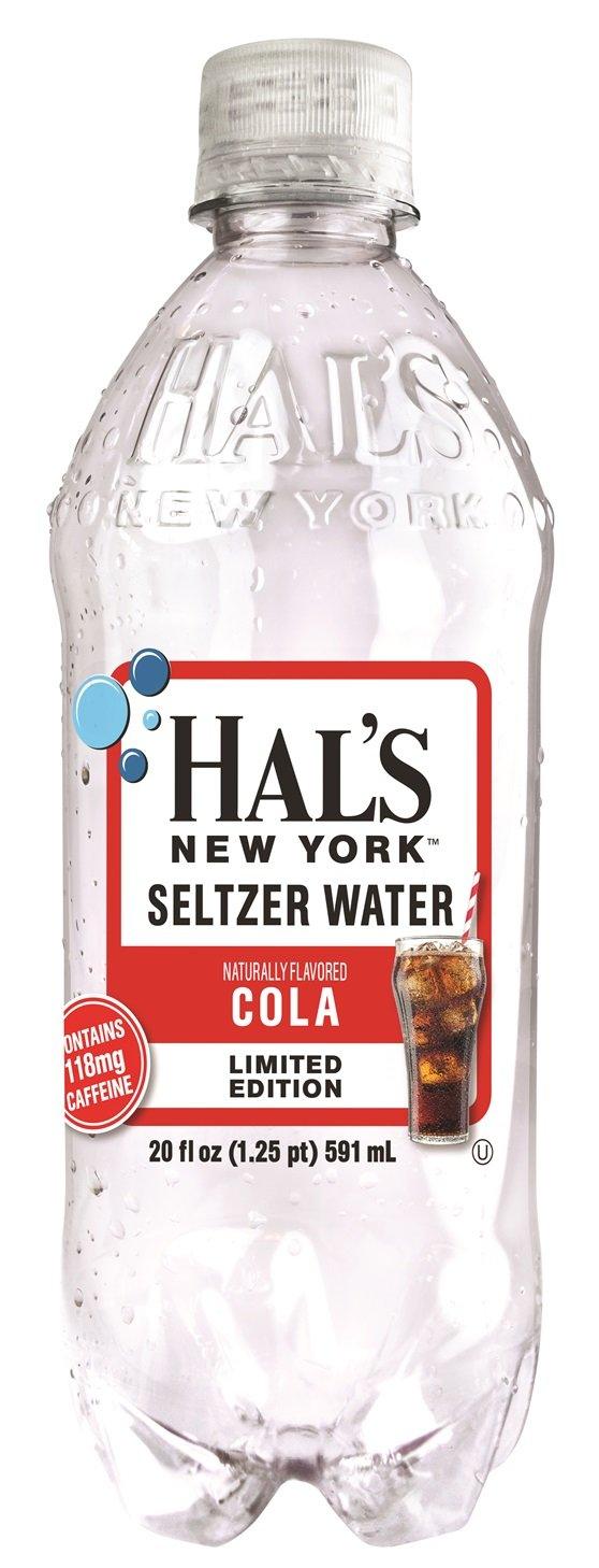 Hal's New York Seltzer Water 20oz, Cola (Pack of 24) - Oasis Snacks