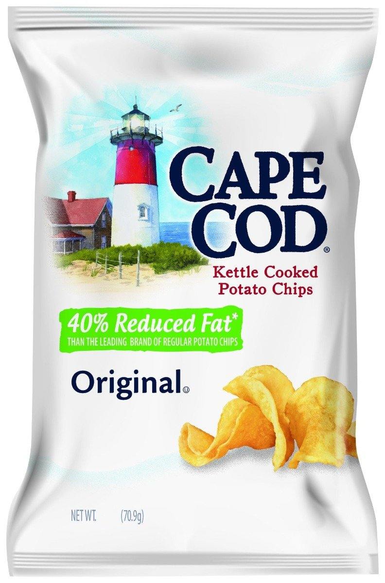 Cape Cod Potato Chips, Reduced Fat Original, 5 Ounce (Pack of 20) - Oasis Snacks
