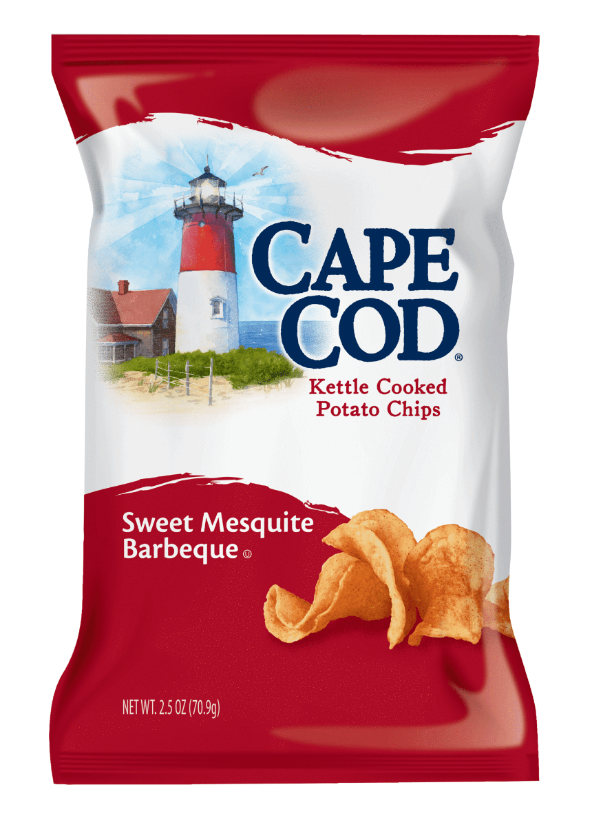 Cape Cod Kettle Potato Chips, Mesquite BBQ, 2.5 Ounce (Pack of 24) - Oasis Snacks