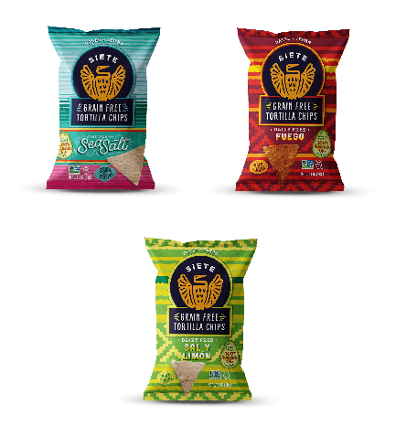 Siete Grain Free Tortilla Chips ,3 Flavor Variety 1oz (Pack of 12 ) - Oasis Snacks