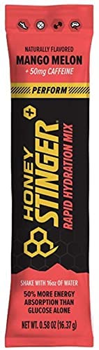 Honey Stinger Recover Rapid Hydration Powder, Mango Melon, 0.58oz (Pack of 10)