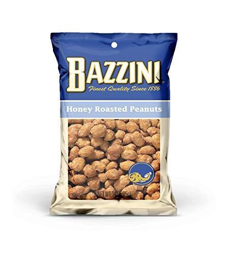 Bazzini Quality Nuts, Honey Roasted Peanuts, 3oz (Pack of 12) - Oasis Snacks