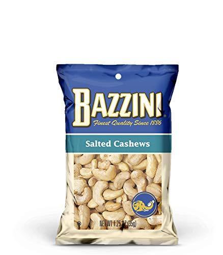 Bazzini Quality Nuts, Salted Cashews, 1.25oz (Pack of 12) - Oasis Snacks