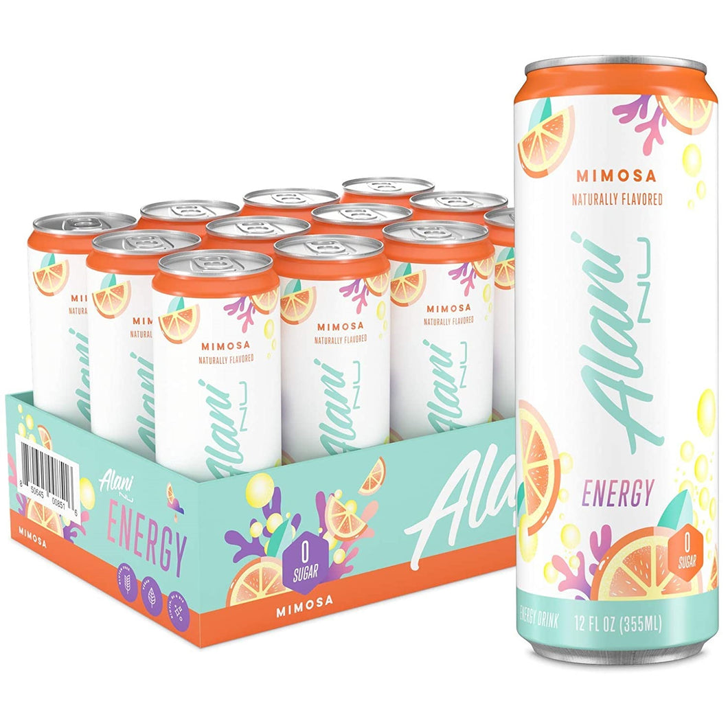 Alani Nu Sugar-Free Energy Drink, Mimosa, 12oz (Pack of 12)