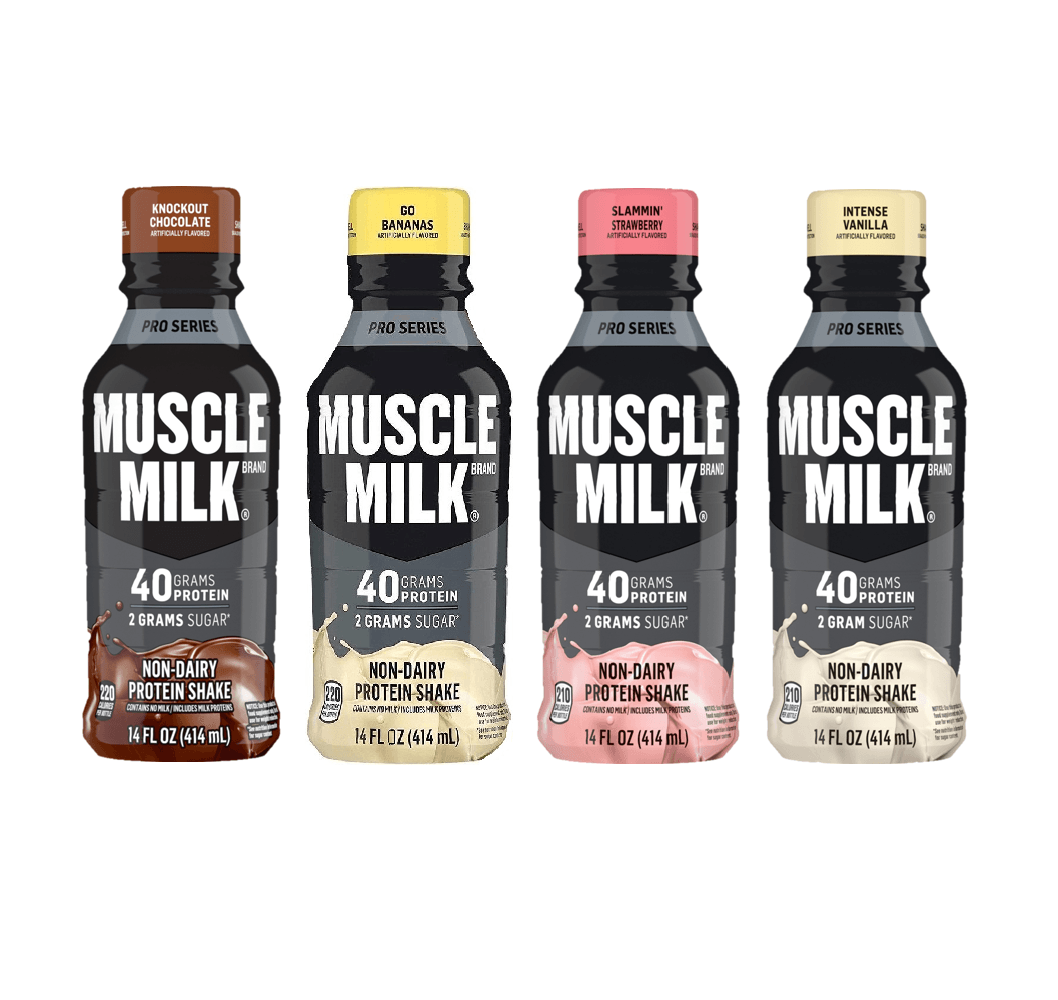 Muscle Milk Pro Series Non Dairy Protein Shake, 4 Flavor Variety Pack, 40g Protein, 14 FL OZ (Pack of 12) - Oasis Snacks